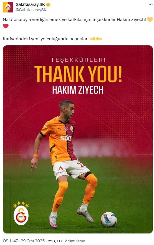 Galatasaray Hakim Ziyech'in sözleşmesini karşılıklı olarak feshetti