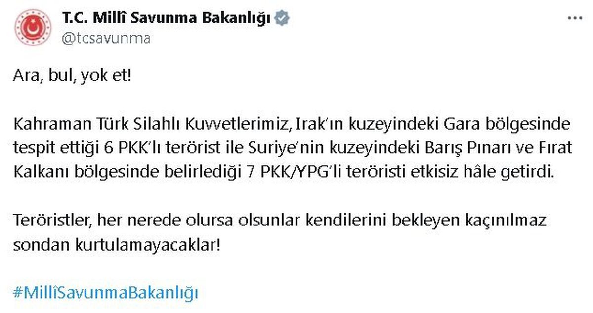 Türk Silahlı Kuvvetleri\'nden Irak ve Suriye\'de Terörle Mücadele