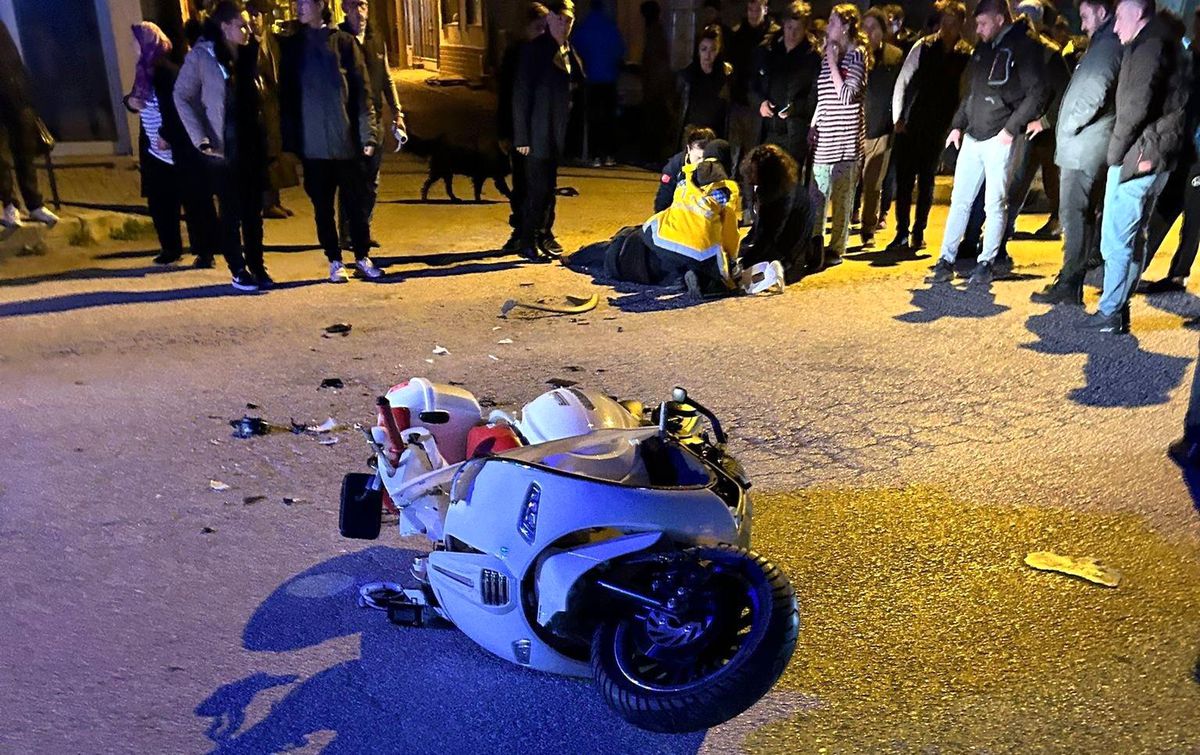 Gönen\'de Motosiklet Kazası: Sürücü Yaralı