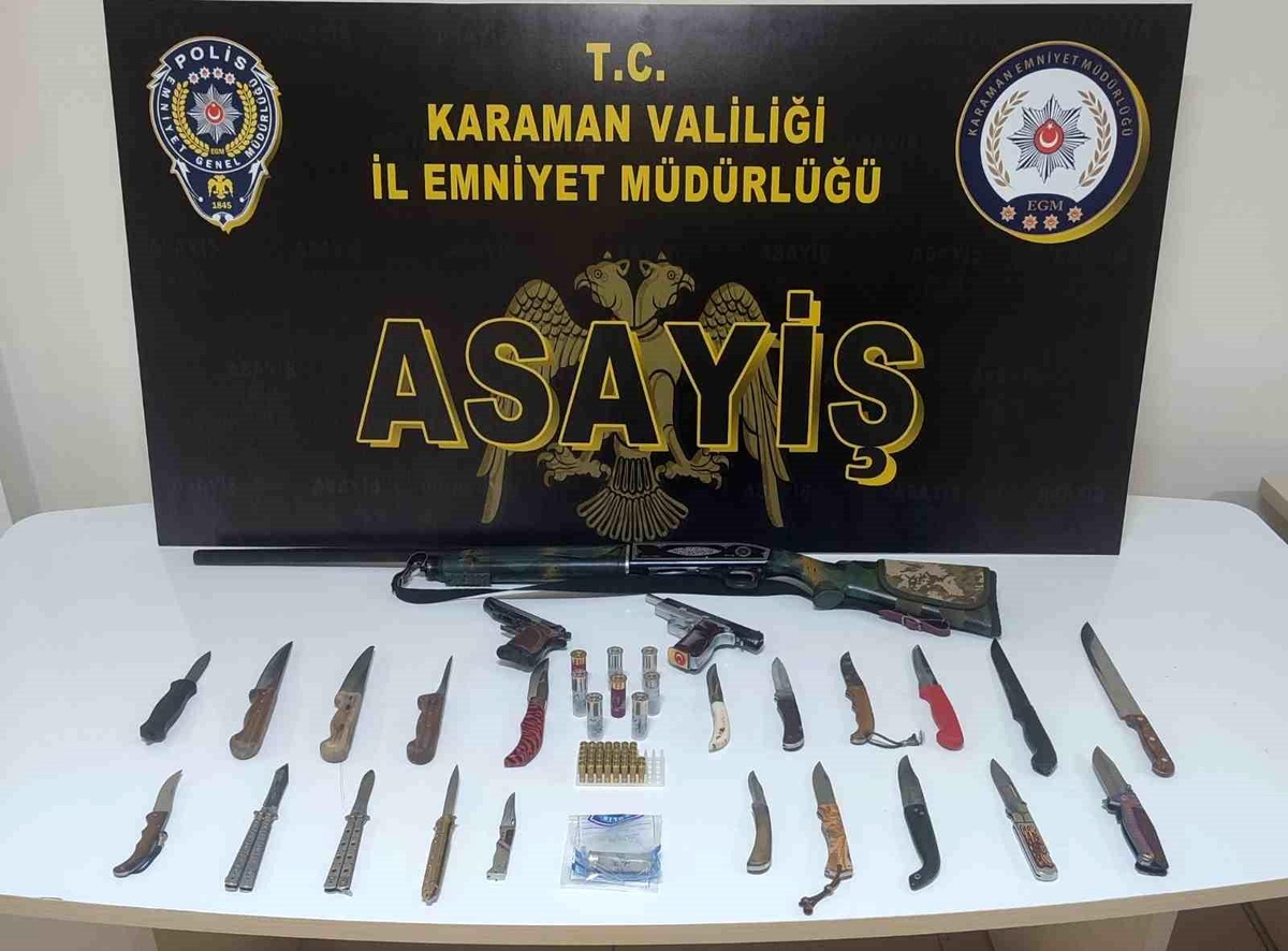 Karaman\'da Uyuşturucu ve Silah Operasyonu