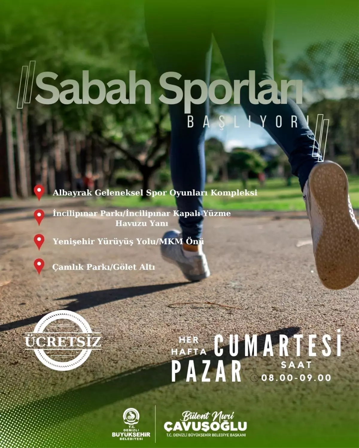 Denizli\'de Ücretsiz Sabah Sporları Etkinlikleri Başlıyor
