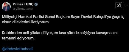 MHP Genel Başkanı Devlet Bahçeli'nin Başarılı Kalp Operasyonu Sonrası Geçmiş Olsun Mesajları Yağdı