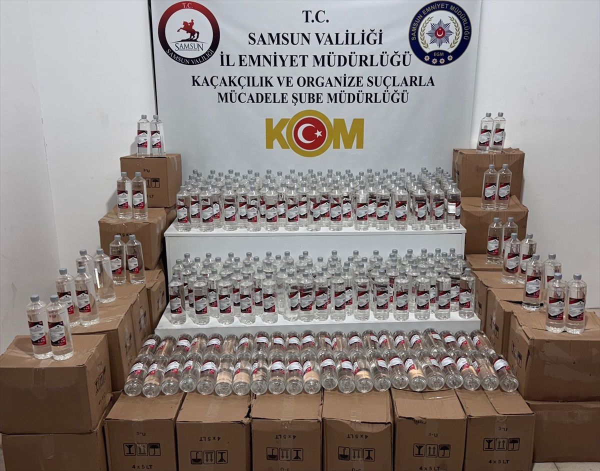 Samsun\'da 1 Ton Etil Alkol Ele Geçirildi
