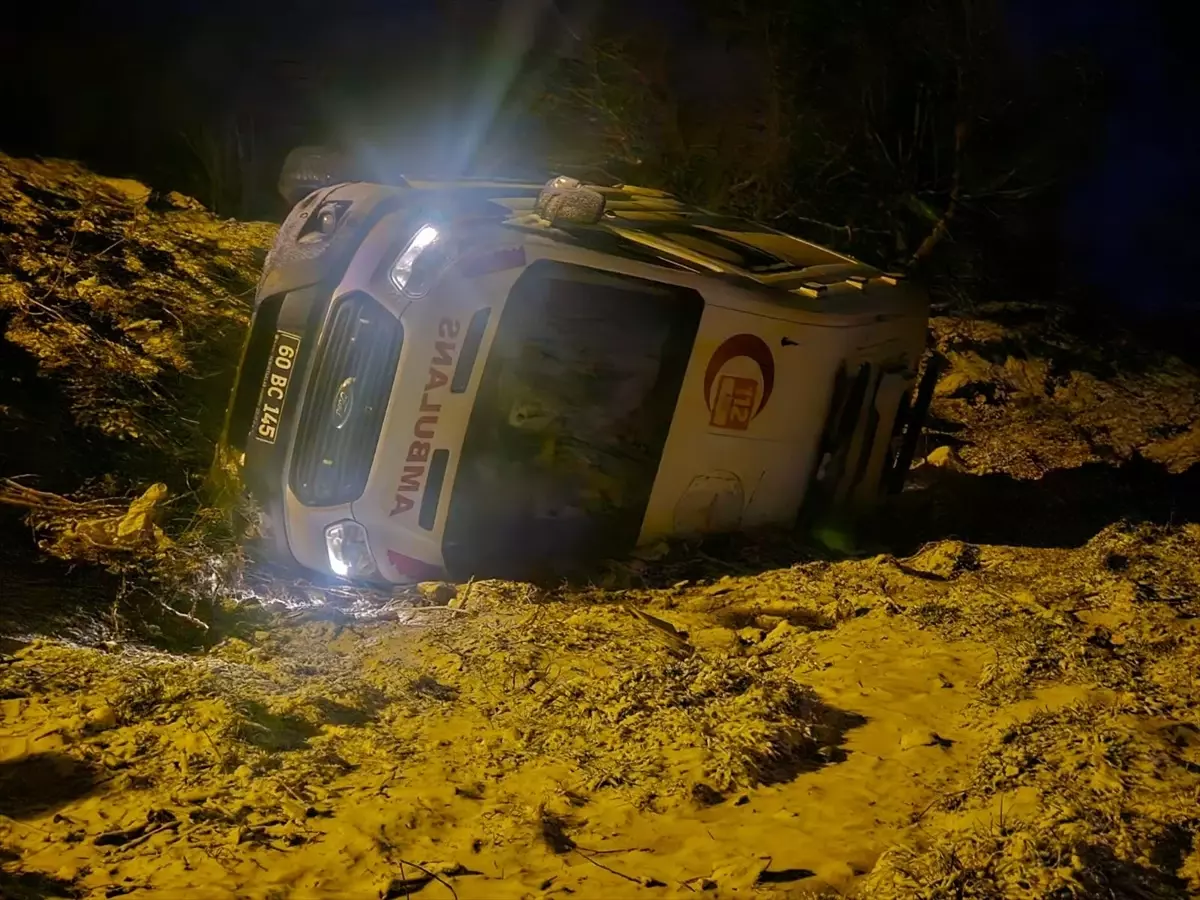 Tokat\'ta Ambulans Devrildi