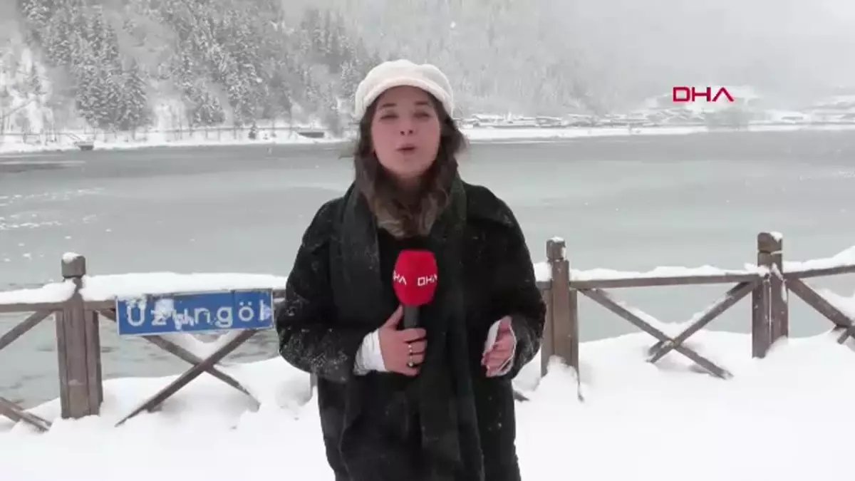 Uzungöl Karla Kaplandı, Doğaseverlerin İlgi Odağı Oldu