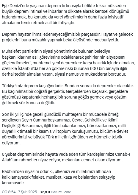 Bahçeli'den 6 Şubat mesajı: Vicdansız güruha rağmen depremin izleri siliniyor