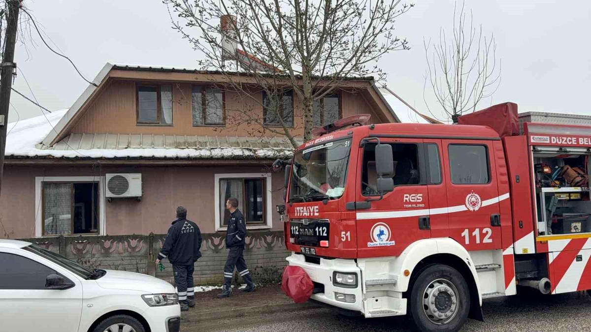Düzce\'de Elektrikli Isıtıcı Yangını Büyük Tehlike Yarattı
