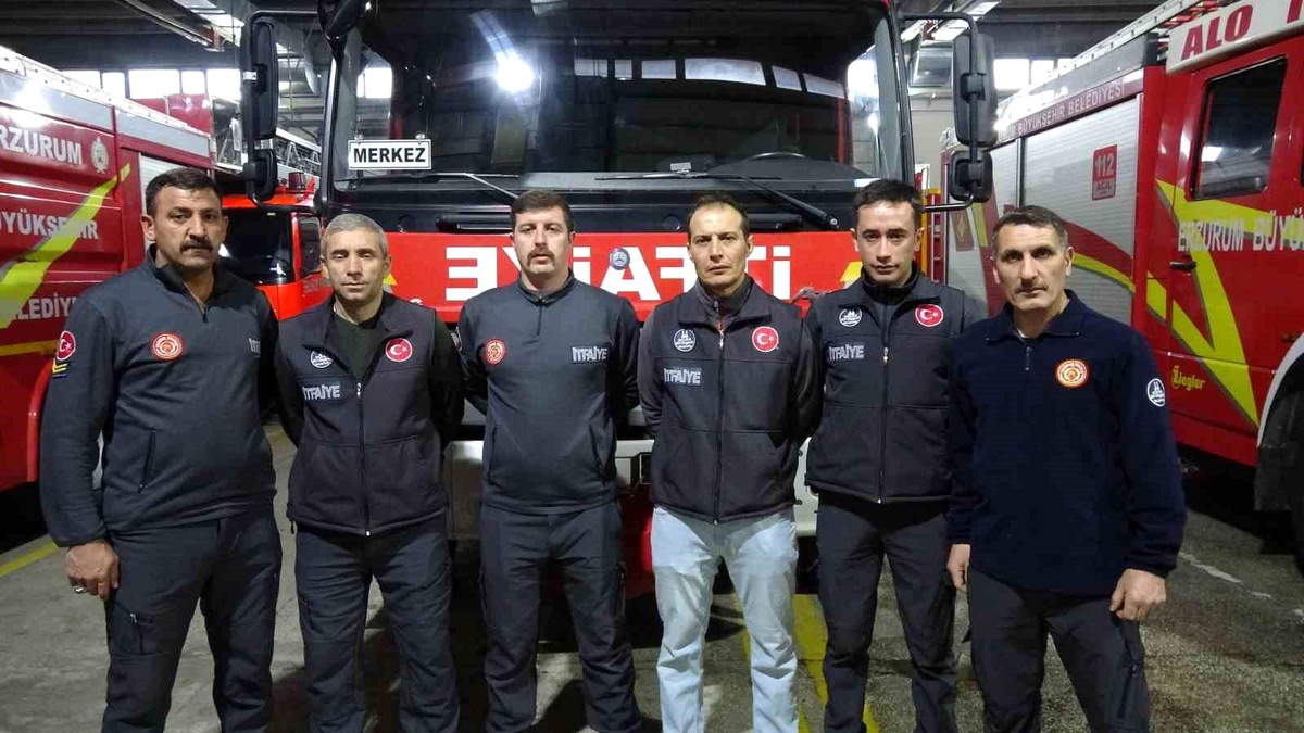 Erzurum İtfaiyesi, Hatay\'da Depremin Ardından Kurtarma Çalışmalarına Katıldı