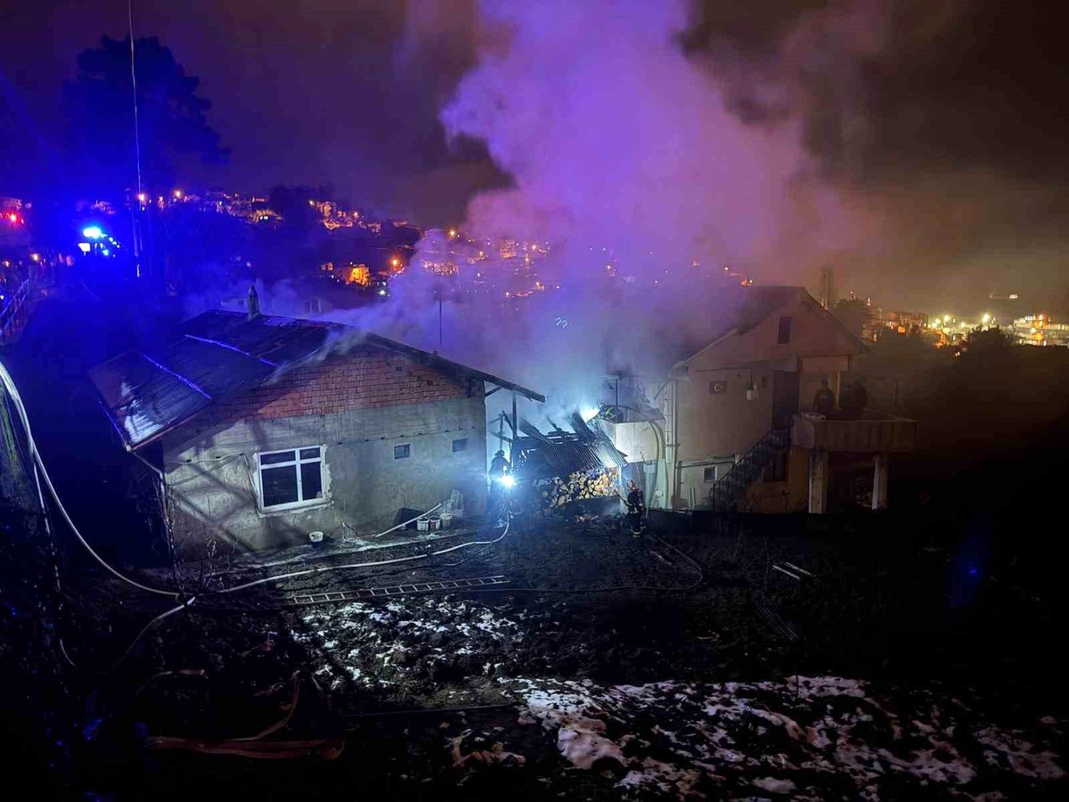 Zonguldak\'ta Yangın: 3 Kişi Hastaneye Kaldırıldı