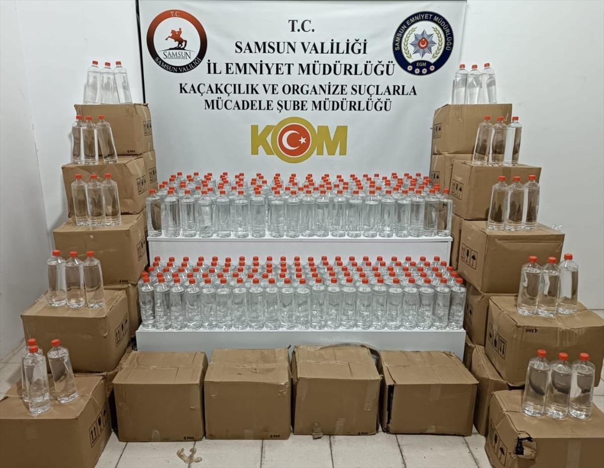Samsun\'da 1 Ton Etil Alkol Ele Geçirildi