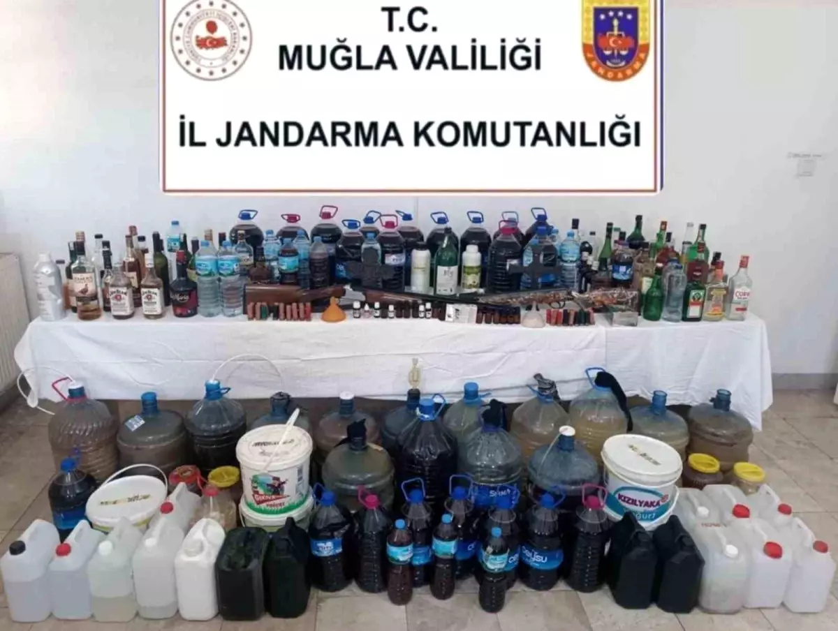 Muğla\'da 555 Litre Kaçak İçki Ele Geçirildi