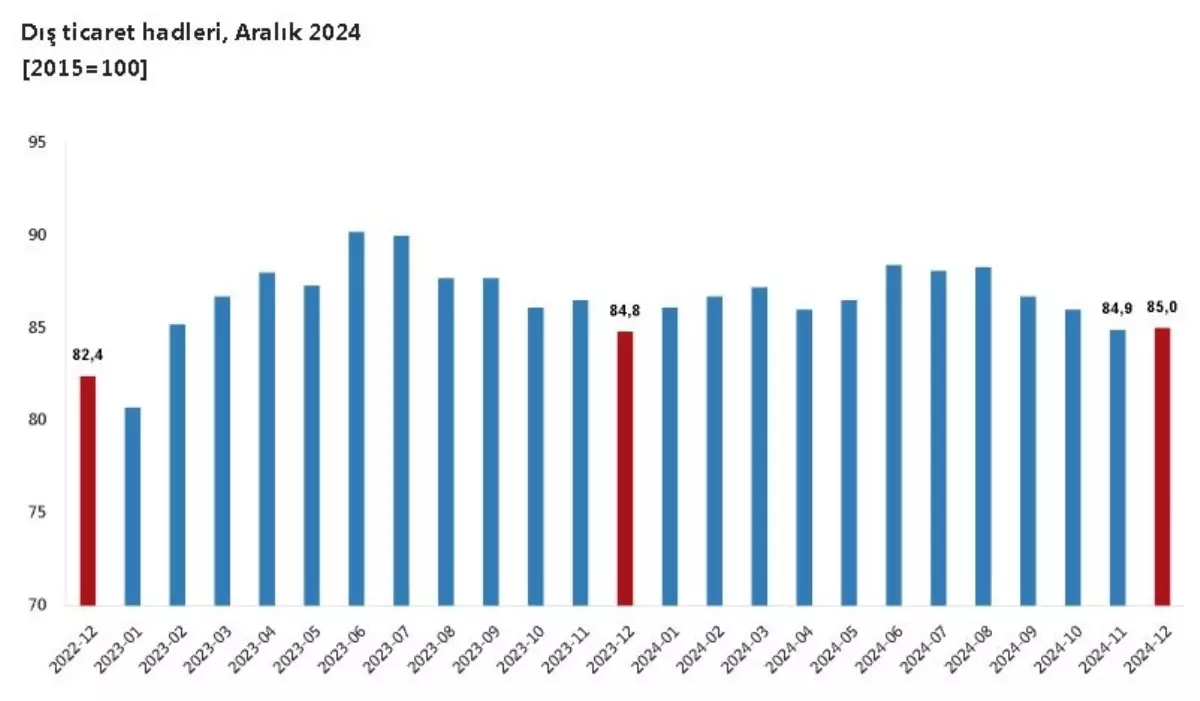 TÜİK, Dış Ticaret Haddi 2024\'te Artış Göstermiştir