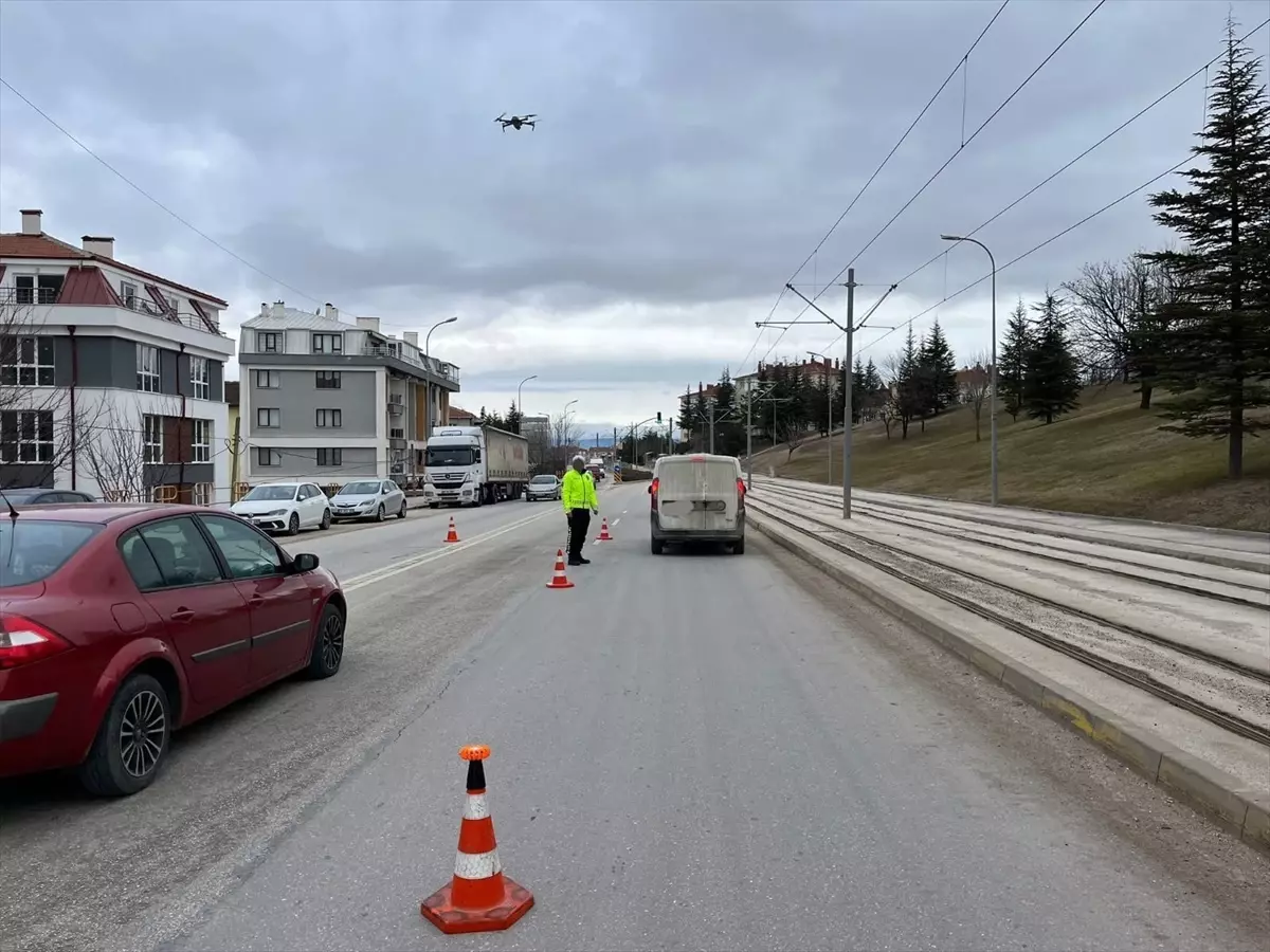 Eskişehir\'de Dronlu Trafik Denetimi