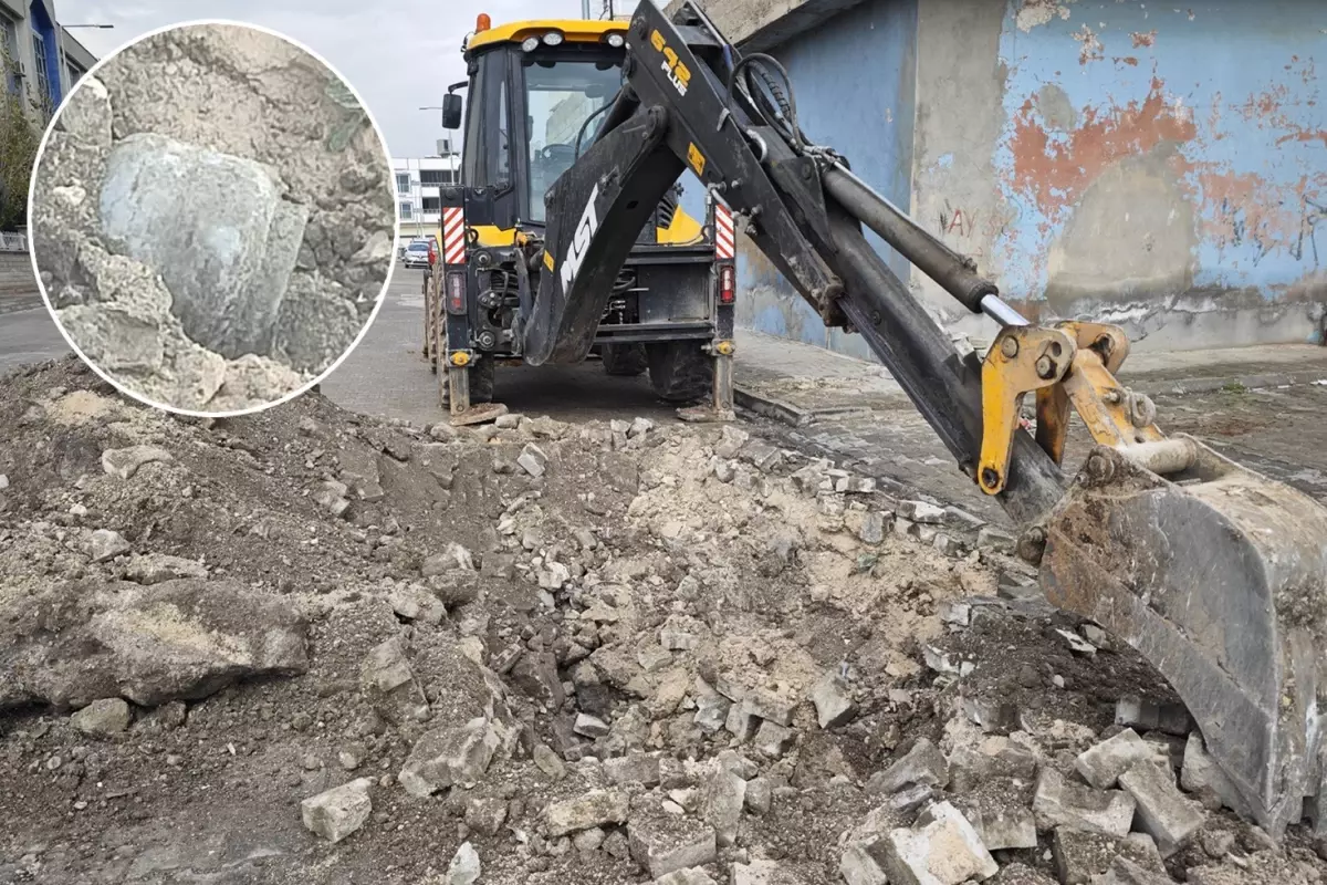 İlçedeki altyapı çalışmasında patlayıcı dolu mutfak tüpü bulundu