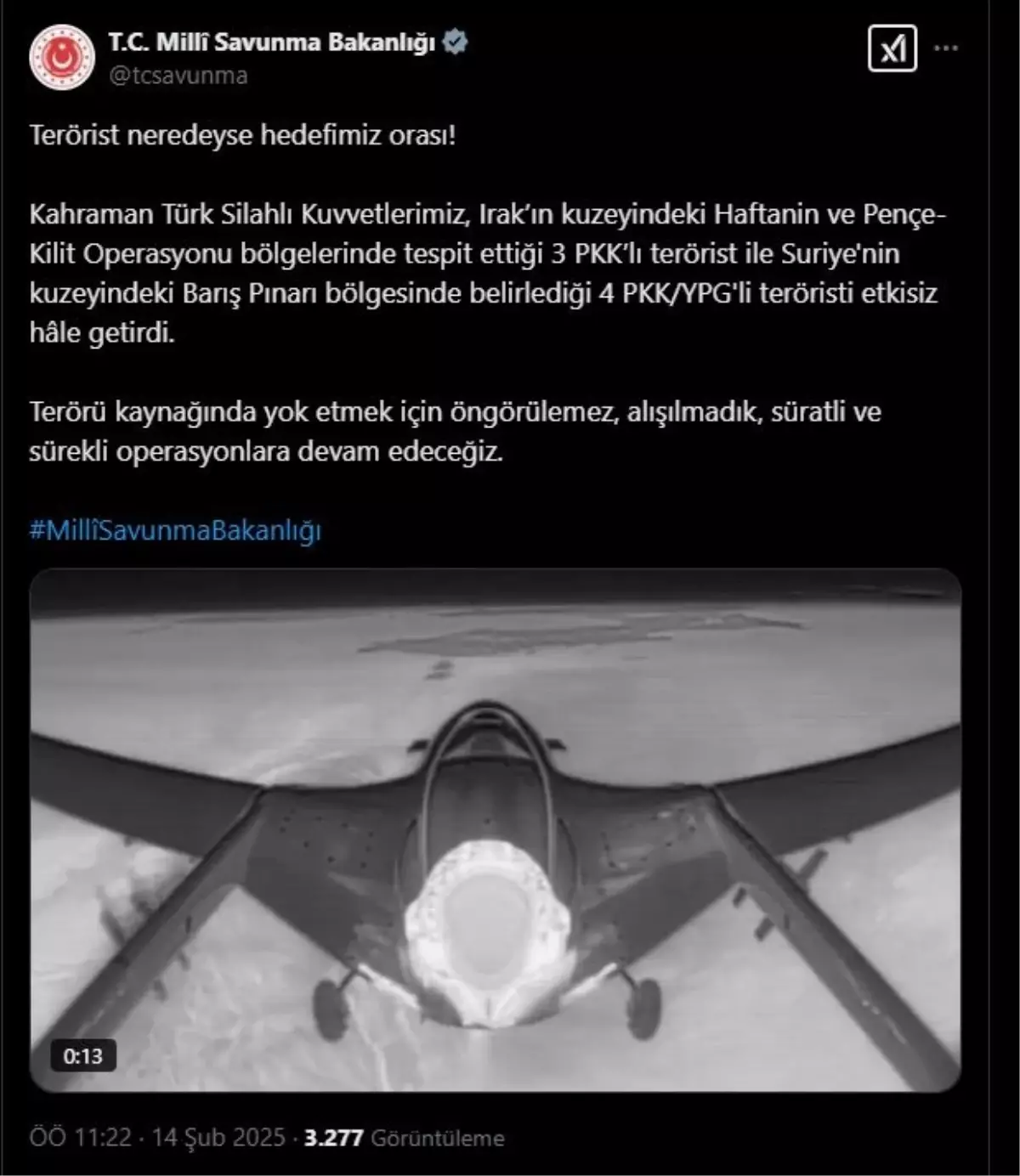Milli Savunma Bakanlığı\'ndan Terör Operasyonları Açıklaması
