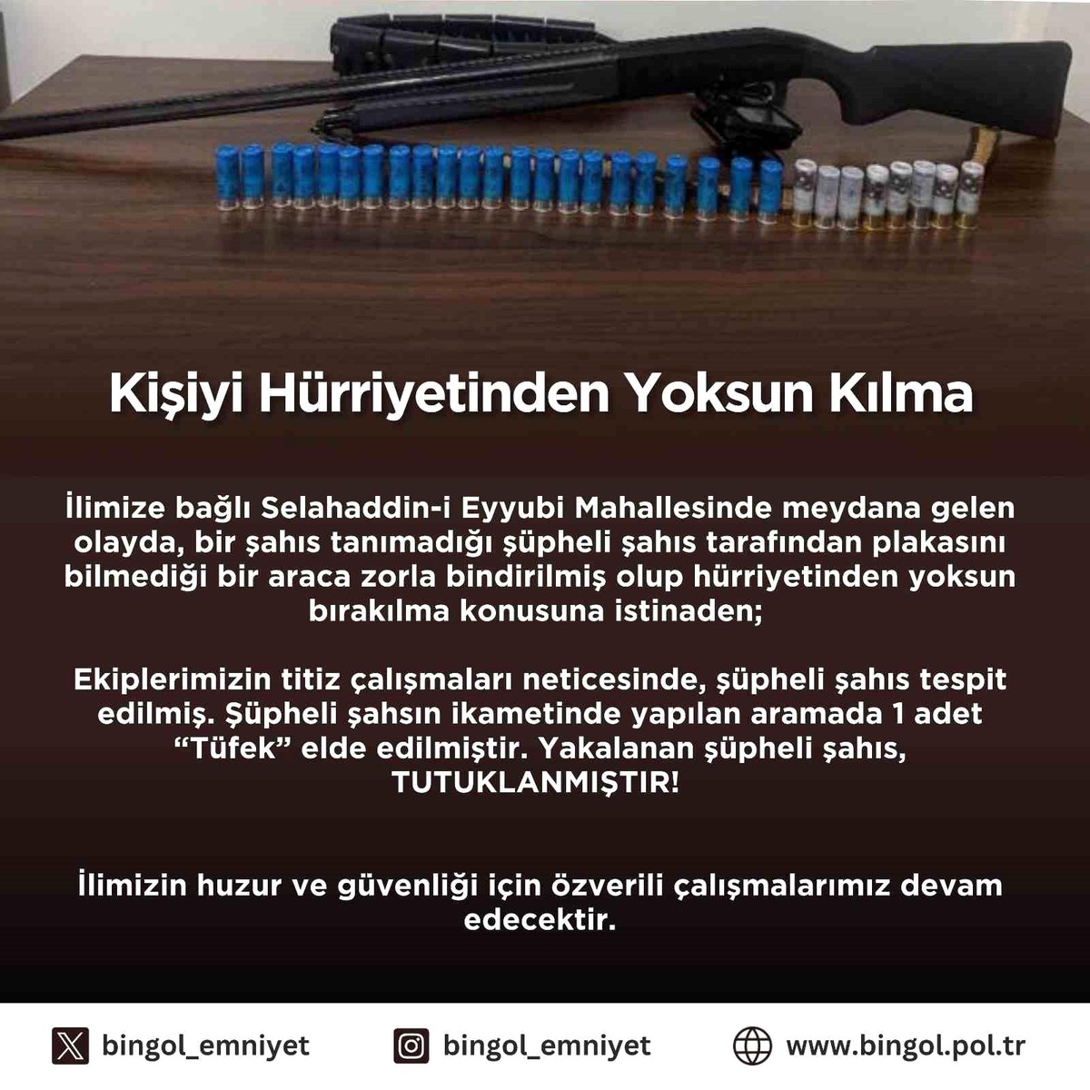 Bingöl\'de Kaçırma Şüphelisi Tutuklandı