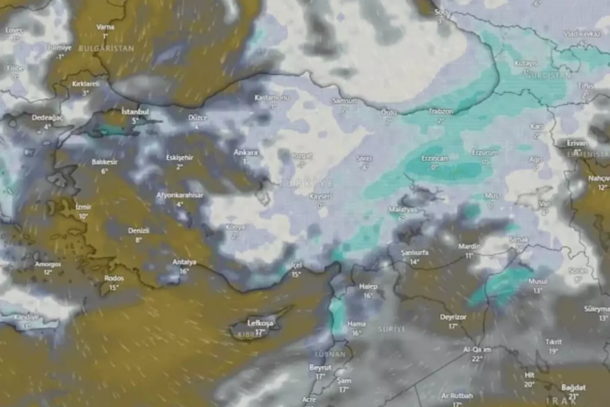 Meteoroloji yeni haritayı paylaştı, İstanbul\'a lapa lapa kar geliyor