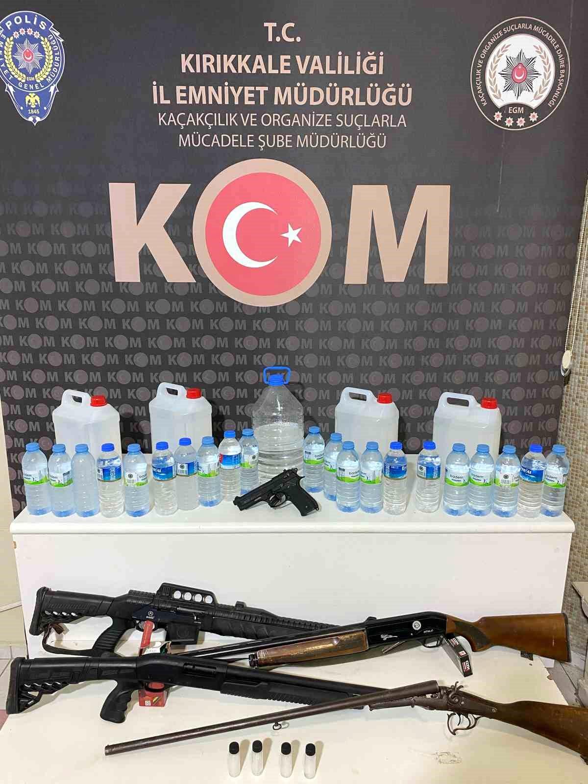 Kırıkkale\'de Kaçak İçki ve Silah Operasyonu