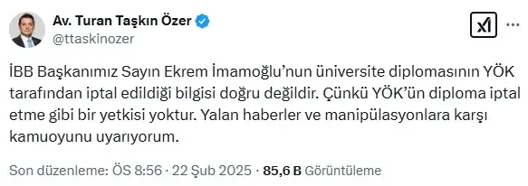 'İmamoğlu'nun diploması iptal edildi' iddiası ortalığı karıştırdı