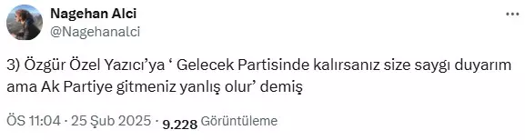 AK Parti'ye katılan Serap Yazıcı: CHP'ye geçmemi Özgür Özel teklif etti