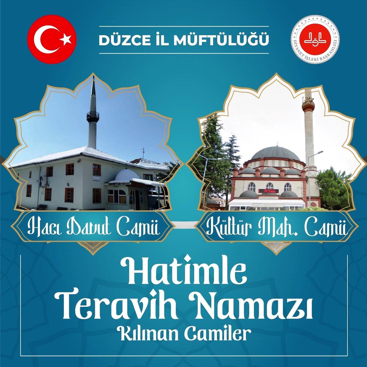 Düzce\'de Hatimle Teravih Namazı