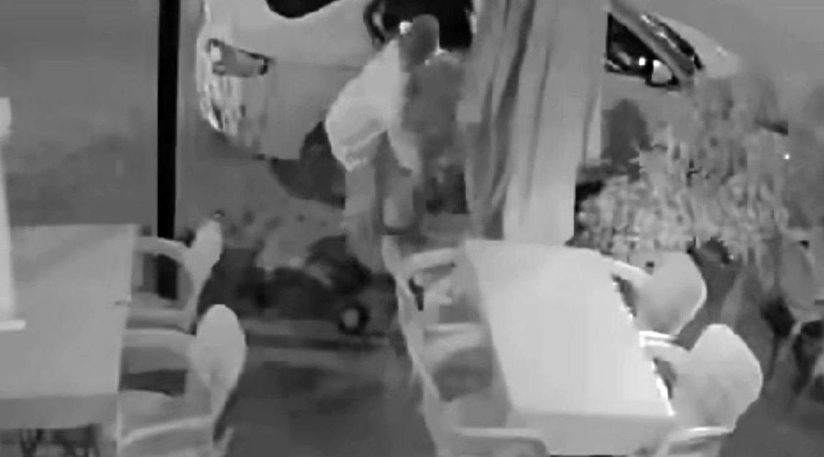 Mersin\'de Lokantadan Çiçek Çalan Kadın Kamerada