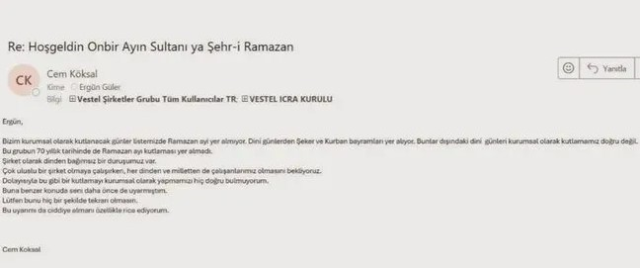 Ramazan tebriğinden rahatsız olan Zorlu Holding CEO'su hakkında soruşturma