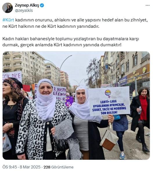 Kürt aktivist Zeynep Alkış skandal pankarta ateş püskürdü