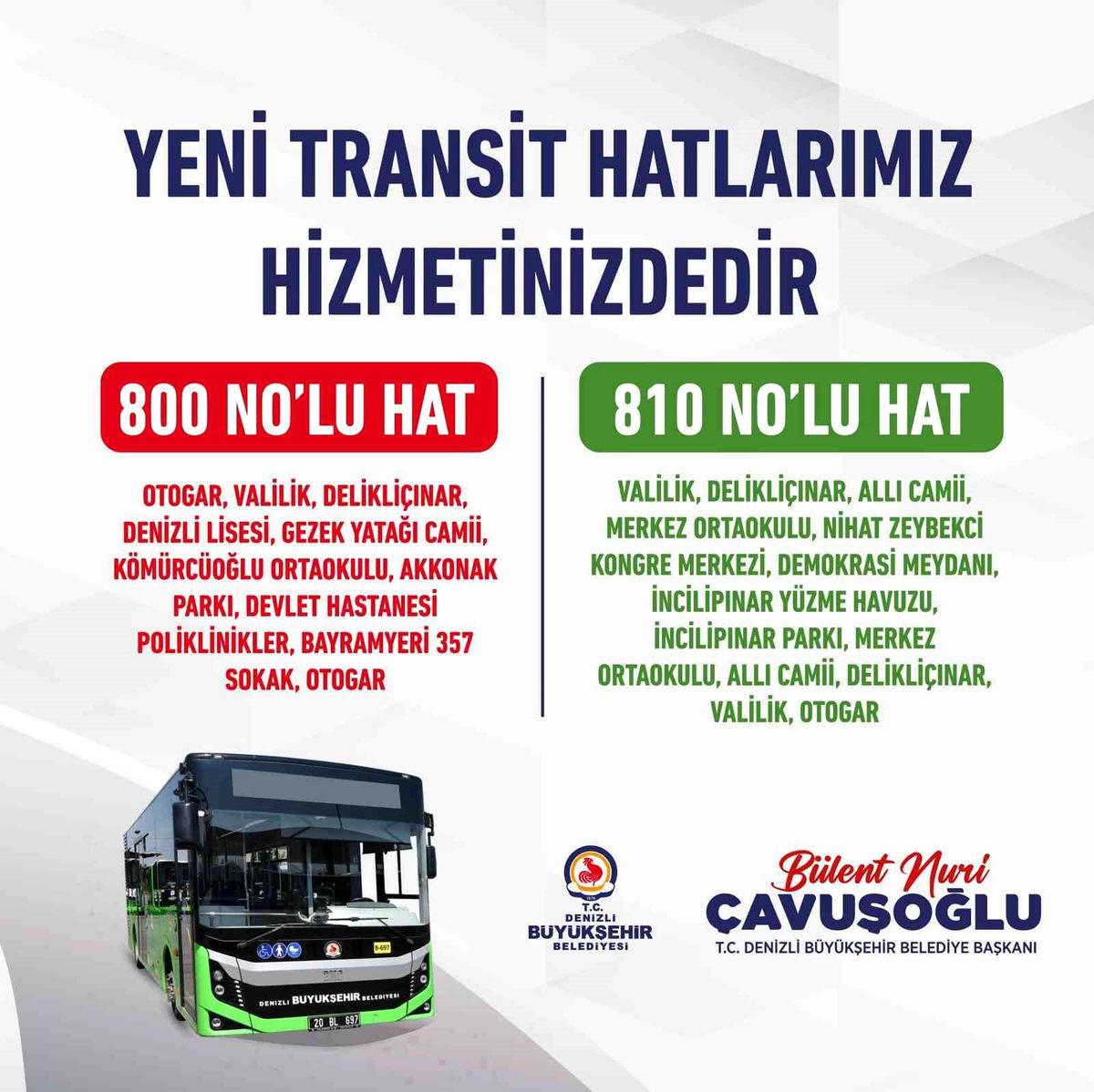 Denizli\'de İki Yeni Transit Hattı Hizmete Girdi