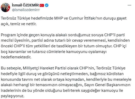 MHP, CHP ile görüşmeme kararı aldı