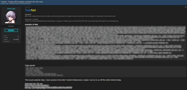 İki milyon kişinin verilerinin çalındığı iddiasına Turknet'ten cevap geldi