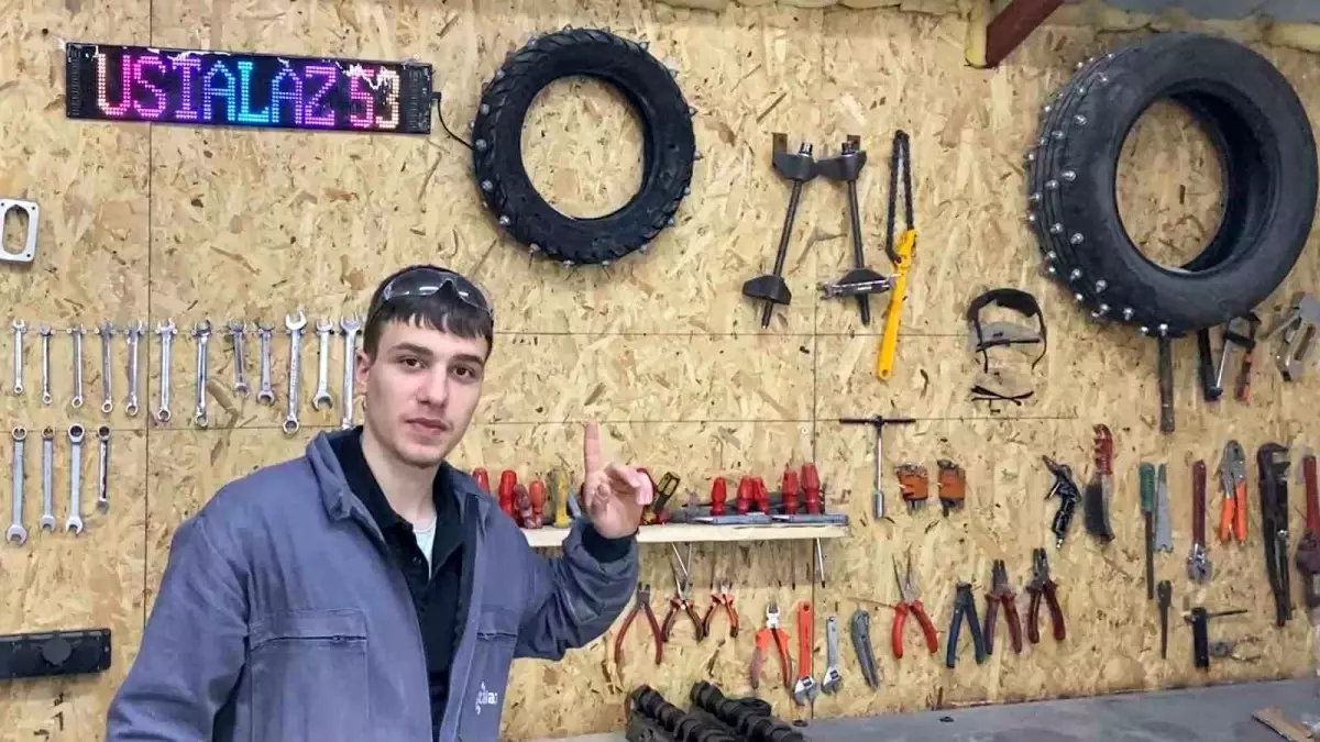 Rizeli Genç Karda Motosiklet Tekerleği İcat Etti