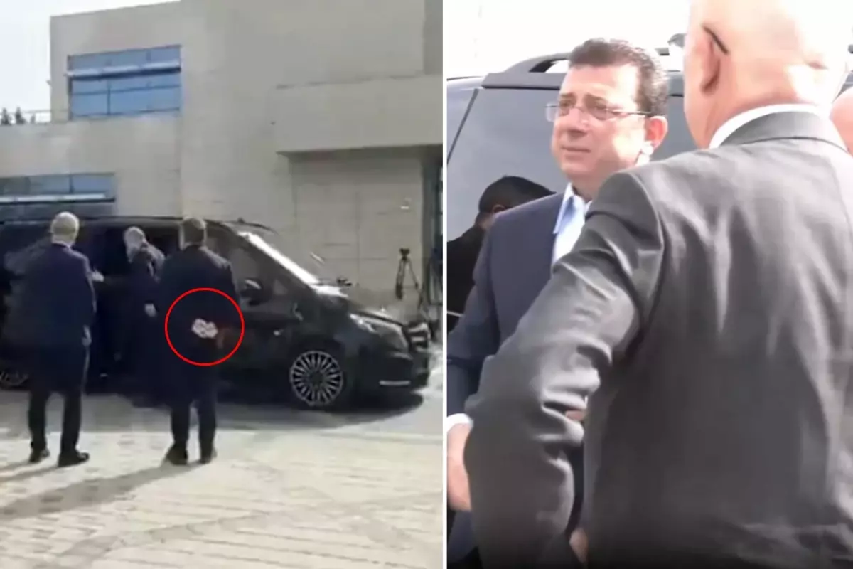 Ziyarete damga vuran görüntü! İmamoğlu\'nu elleri arkada bekledi