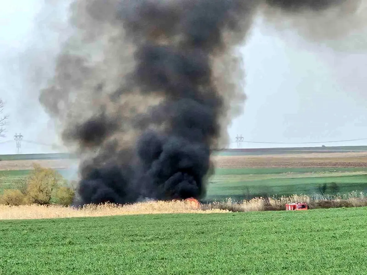 Tekirdağ\'da Sazlık Yangını Paniğe Yol Açtı