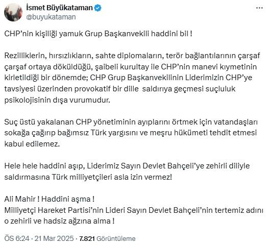 MHP'li Yönter'den zehir zemberek çıkış: Ali Mahir çok zıplama, çekirgeye dönersin