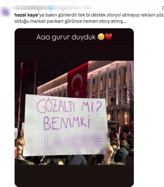 Yüzü olduğu marka üzerinden siyaset yapmaya kalkan Hazal Kaya linç yedi