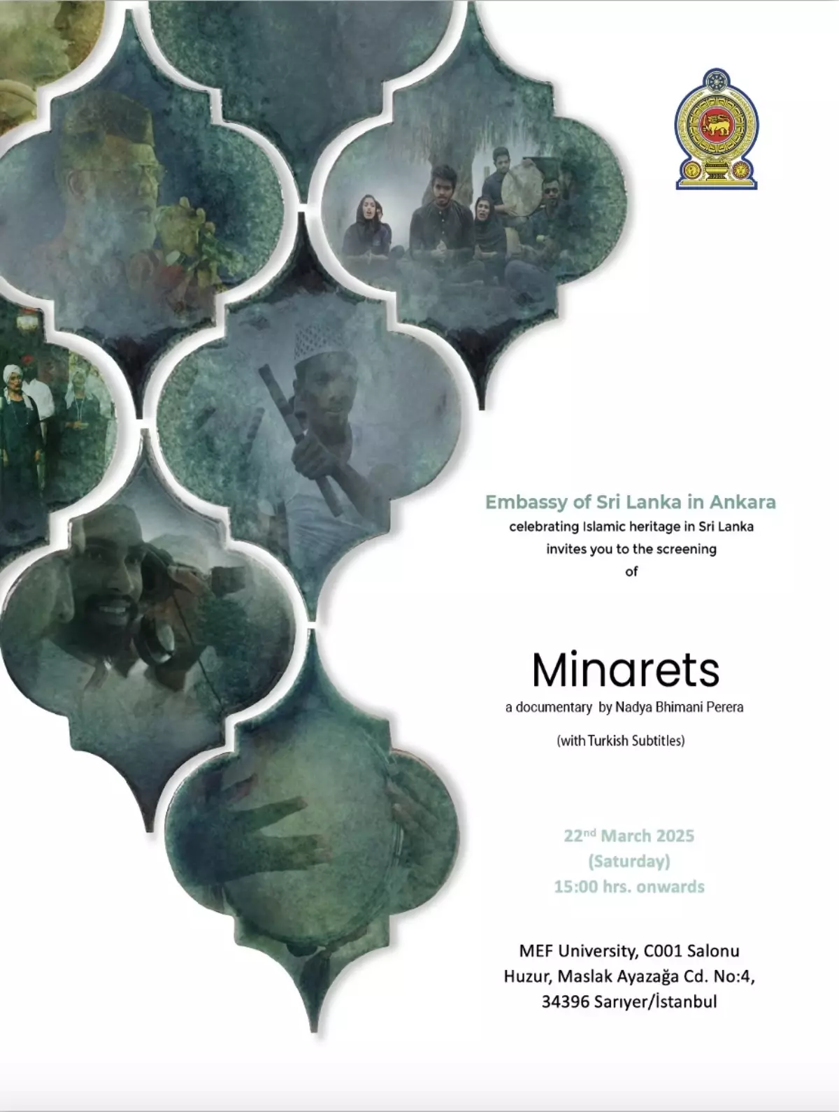 Sri Lanka Büyükelçiliği, "Minareler" Belgeselinin Gösterimini Mef Üniversitesi\'nde Düzenledi