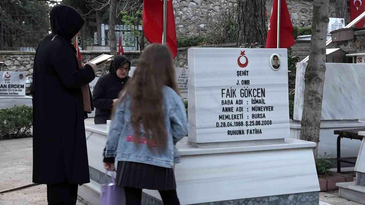 İlk bayram ziyareti şehitliğe oldu