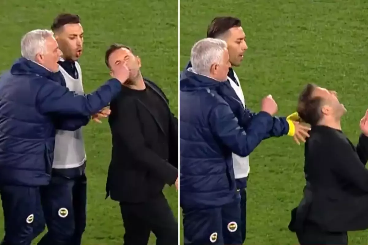 Jose Mourinho, maçtan sonra Okan Buruk\'un burnunu sıktı