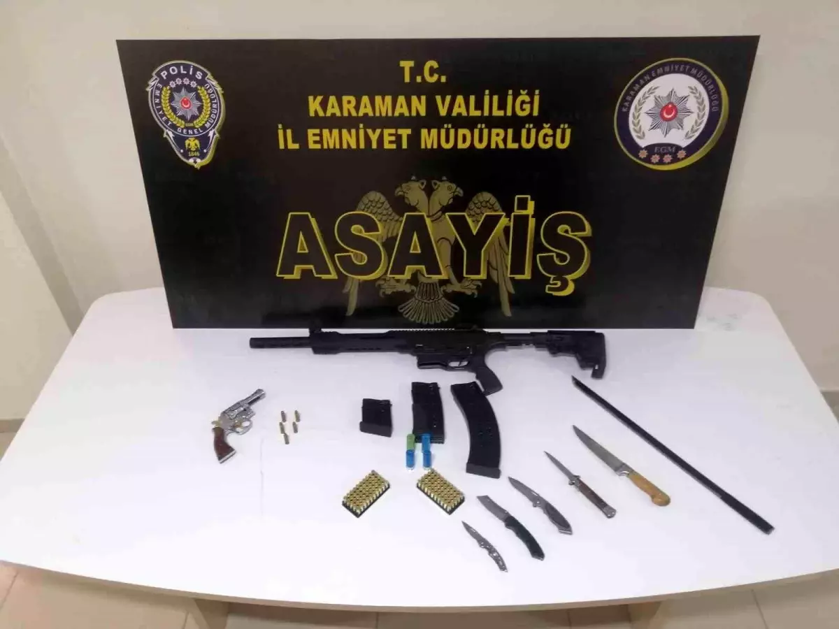 Karaman\'da Uyuşturucu ve Silah Ele Geçirildi
