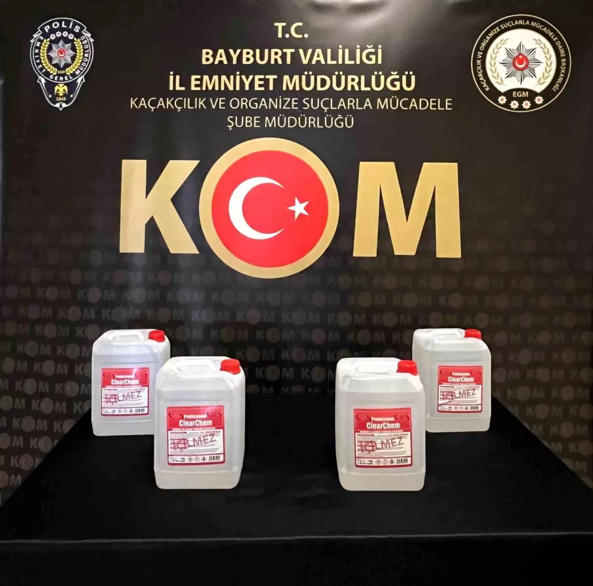 Bayburt\'ta 20 Litre Kaçak Etil Alkol Ele Geçirildi