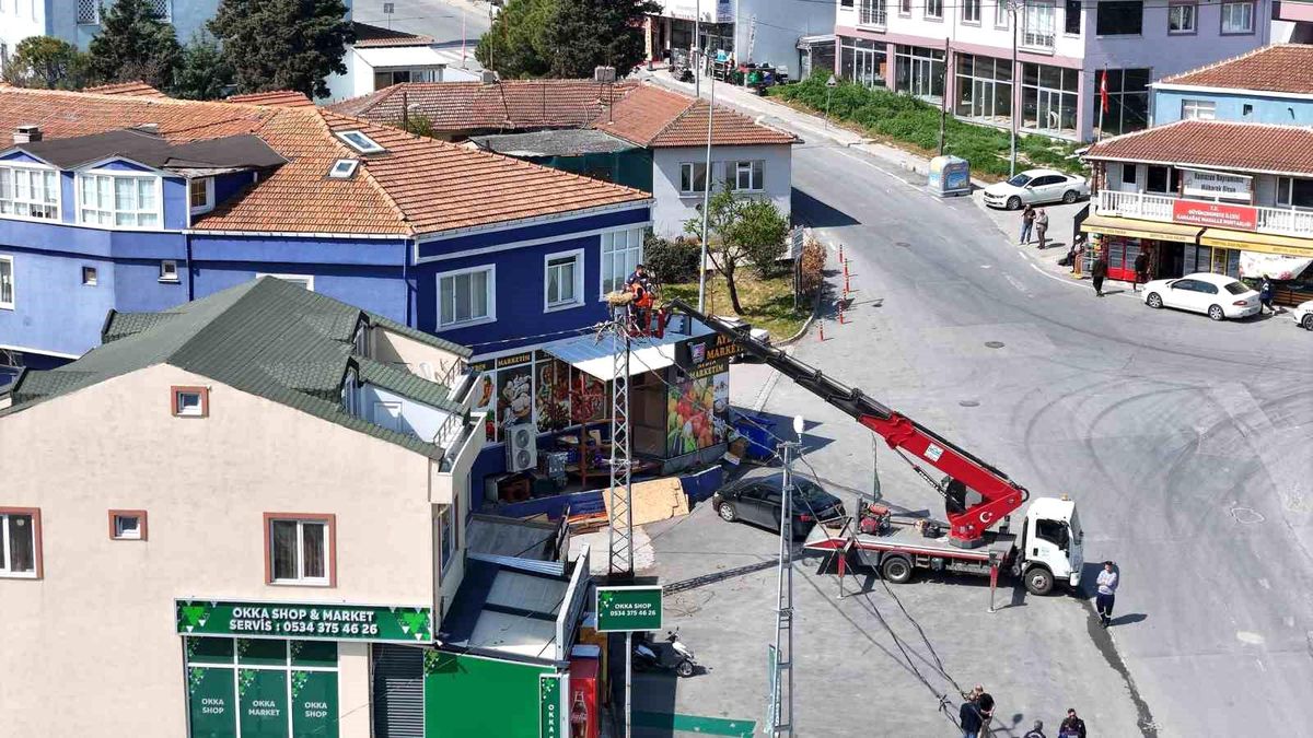 Büyükçekmece\'de Leylek Yuvası Kaldırıldı, Mahalleli Tepkili