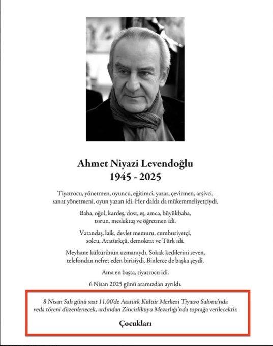 Ahmet Levendoğlu'nun dikkat çeken vasiyeti! Namazı kılınmadı