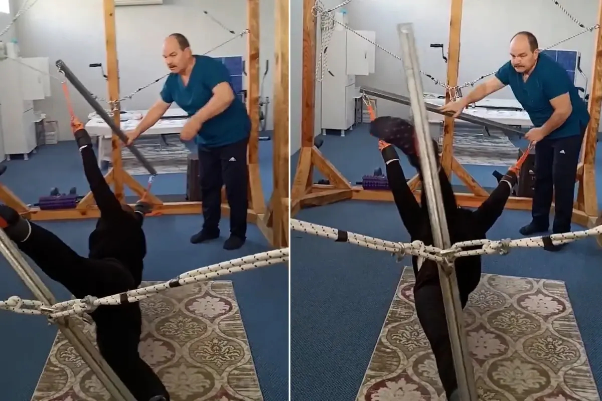 İşkence gibi tedavi yöntemi! Hastayı çamaşır gibi gerdi