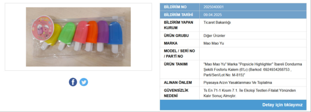 Bakanlık markasına kadar ifşa etti! Bir ürün daha piyasadan toplatılıyor