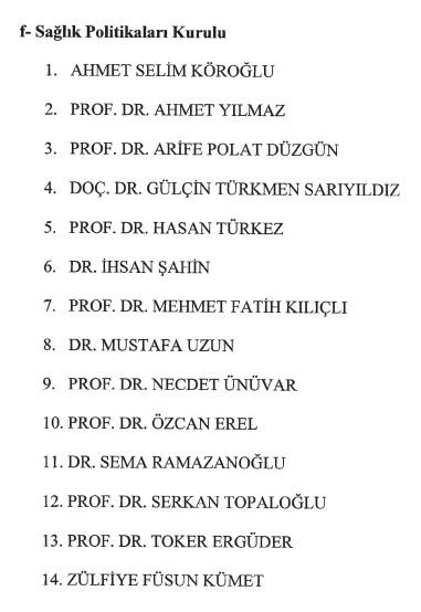 Cumhurbaşkanlığı Politika Kurulu üyeliklerine çok sayıda atama