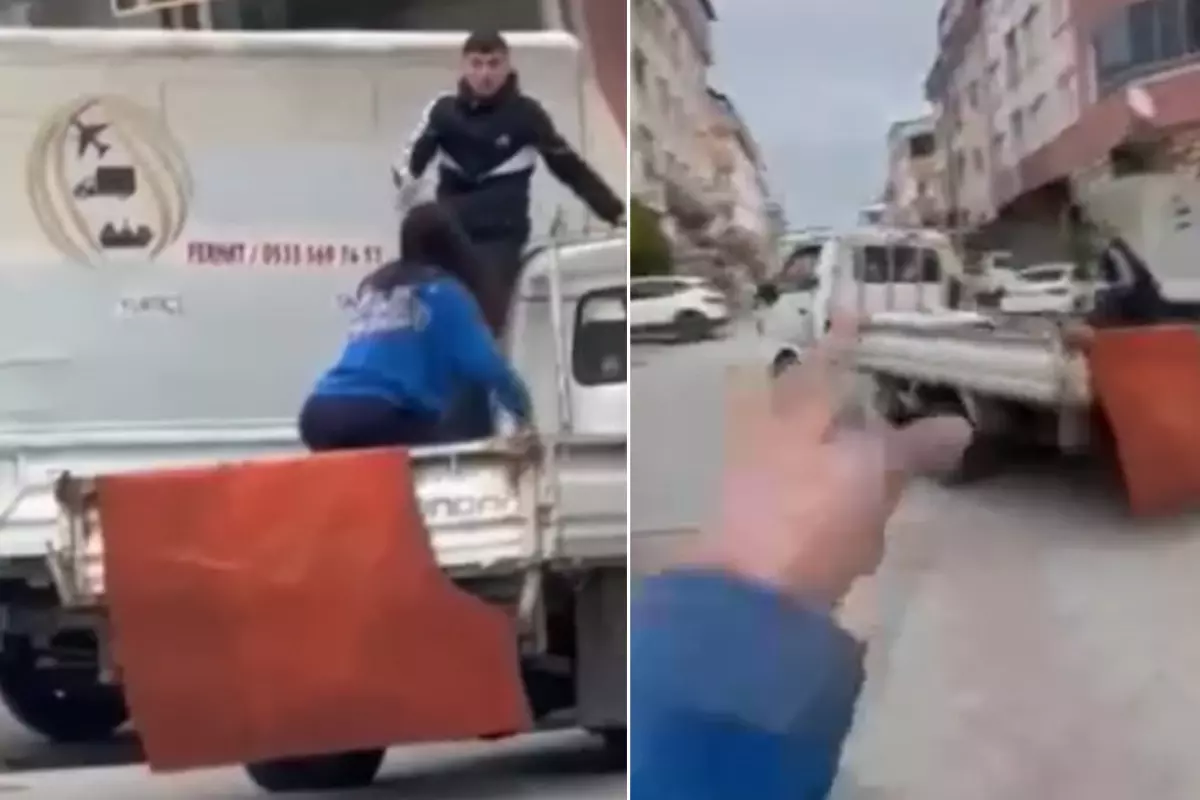 Hırsızlar baltayı taşa vurdu! Genç kız hiç düşünmeden kamyonetin kasasına atladı
