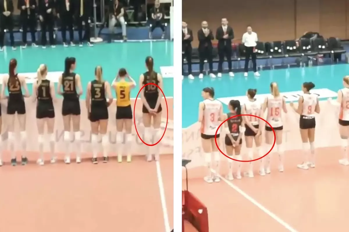 İlkin Aydın\'ın ardından 3 voleybolcu daha polis pankartını tutmadı