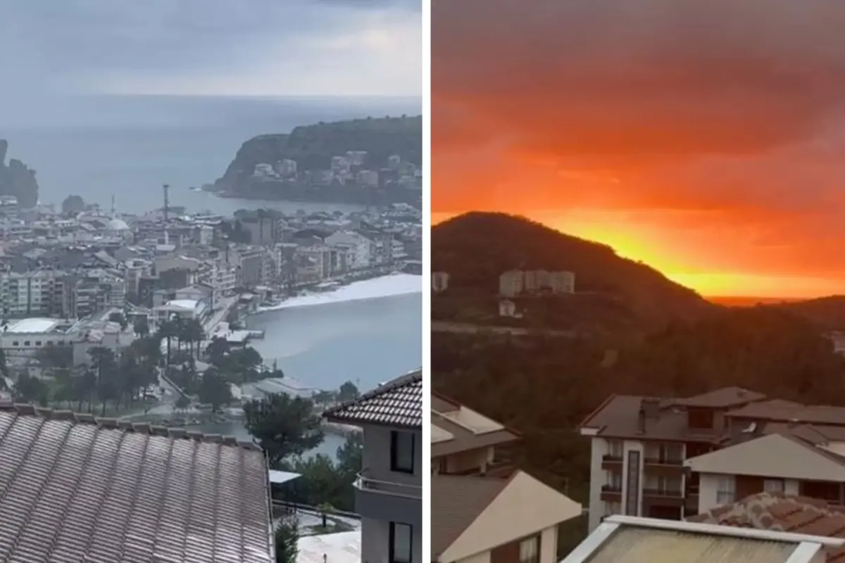 Bartın\'ın Amasra İlçesinde Bir Saat İçerisinde Dört Mevsim Birden Yaşandı