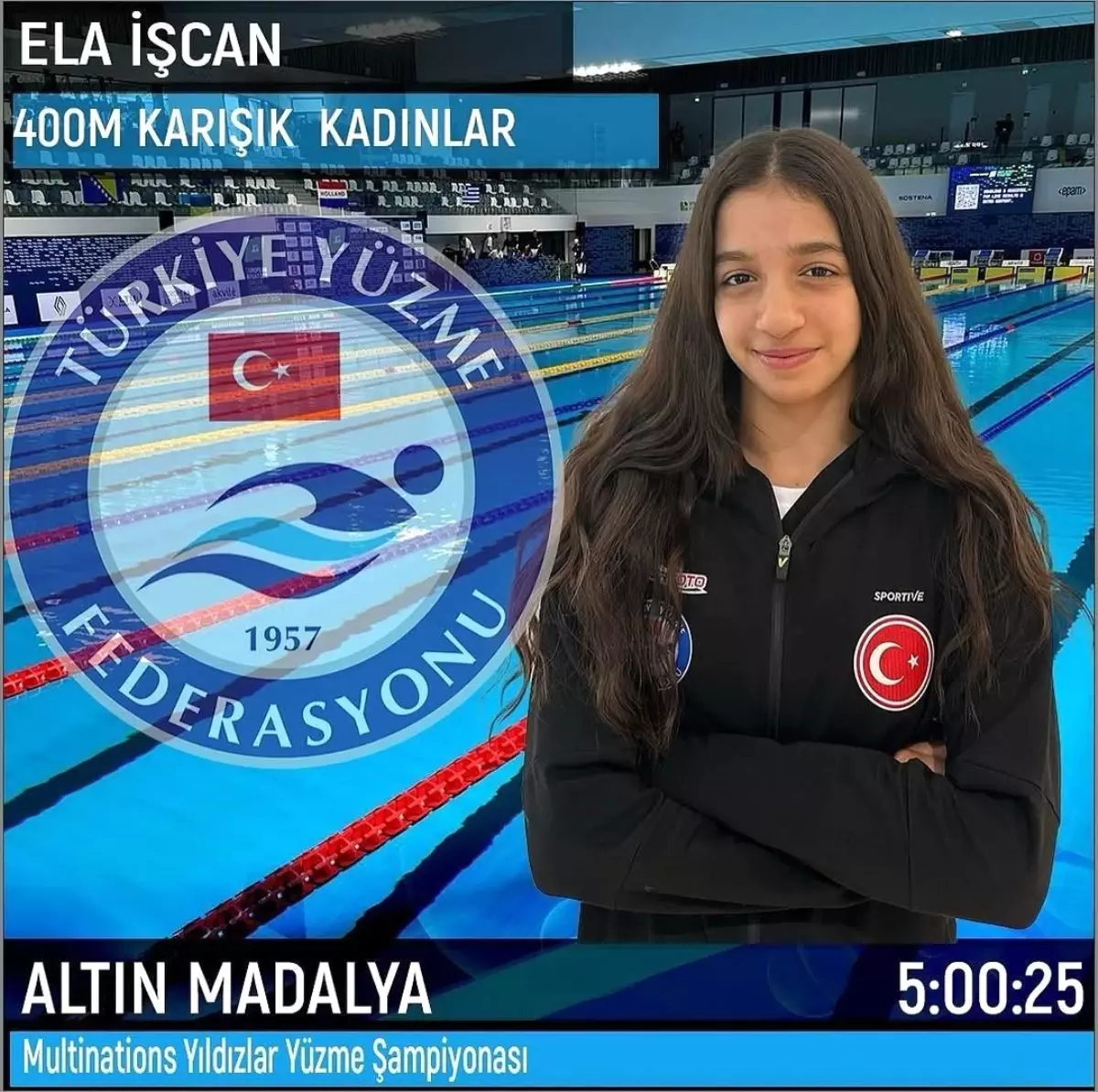 Milli Yüzücü Ela İşçan, Slovenya\'da 3 Altın Madalya Kazandı